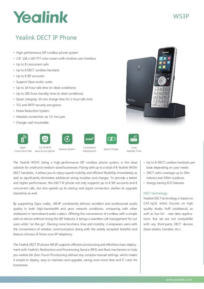 Yealink W53P High-performance DECT IP Phone – SIP TRUNK Malaysia- Business  SIP Trunking- No #1 VoIP Service Providers